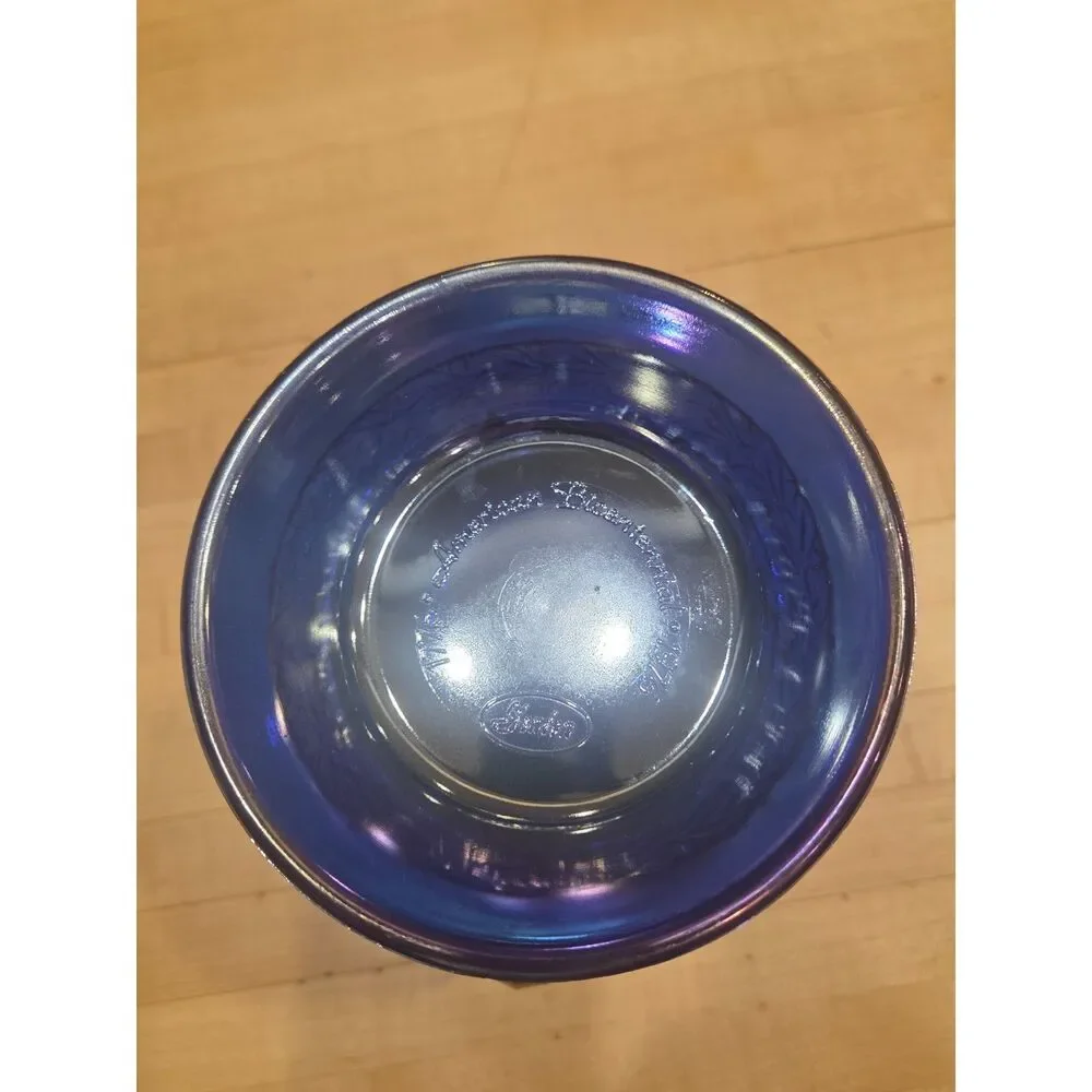 Vintage Fenton Blue Carnival Glass 1776 American Bicentennial Mug Stein